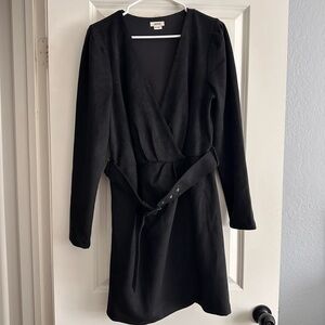 Jason Wu Black Long Sleeve Wrap Dress with Belt